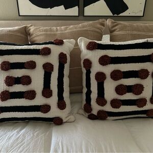 Anthropologie 20x20 pillow COVERS with zip closure.